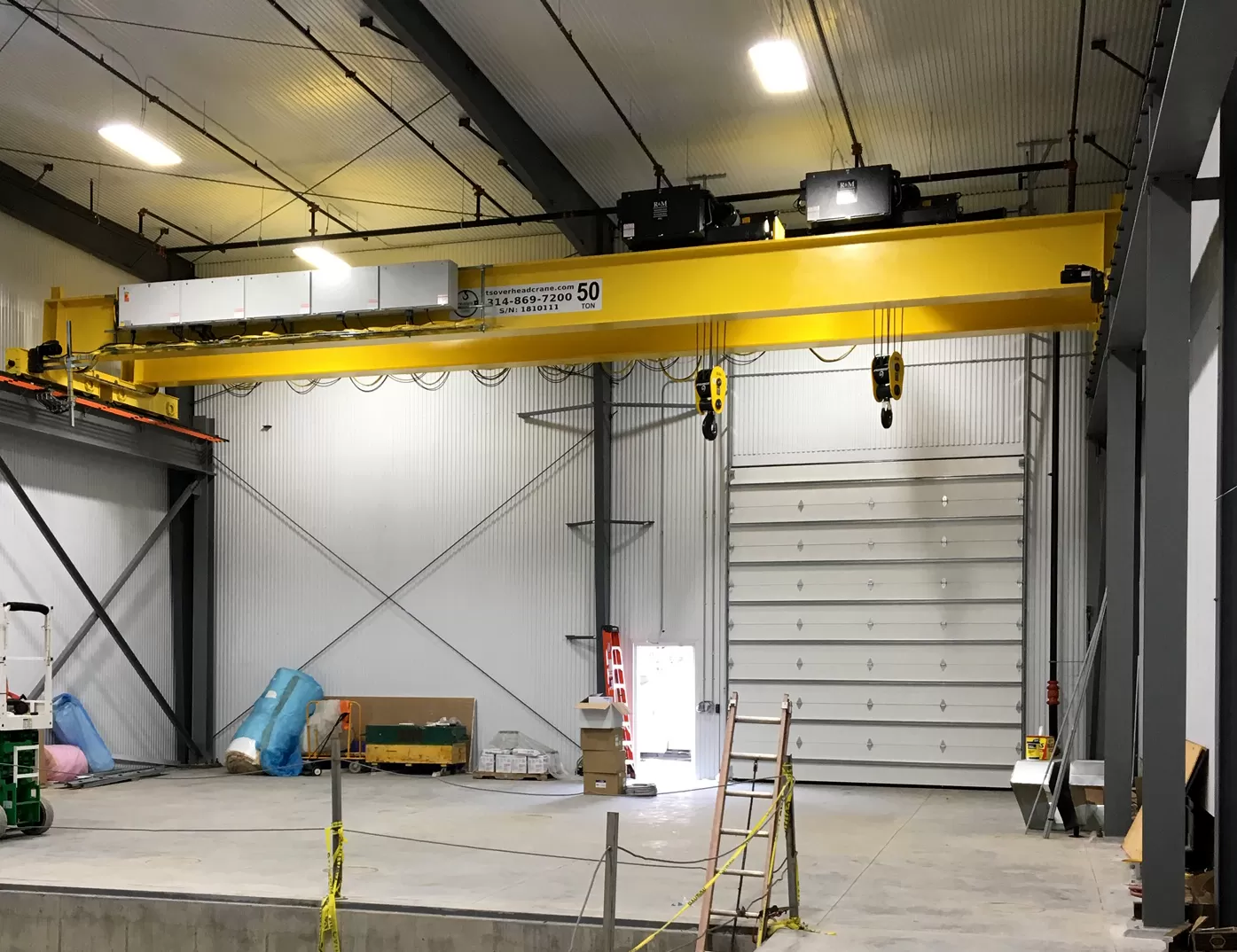 50 ton double girder top running overhead bridge crane